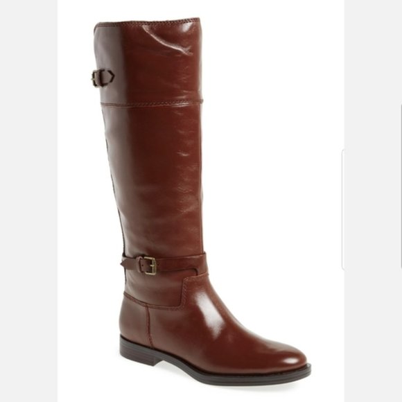 Enzo Angiolini “Eero” Brown Leather Riding Boots - Picture 1 of 13